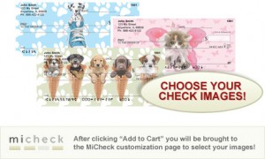 Here is an example of custom MiCheck Keith Kimberlin Dogs and Cats Personal Checks